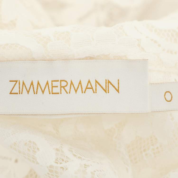 Pre Owned Zimmermann White Lace Wonderland Trench Coat XS