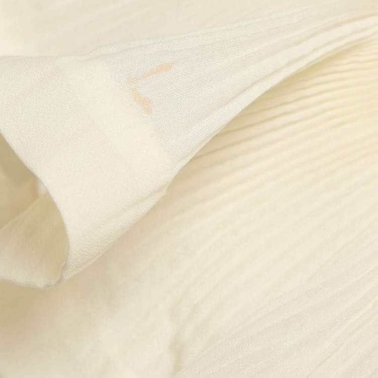Pre Owned Zimmermann White Crepe Ruffled The Lovestruck Crop Top L