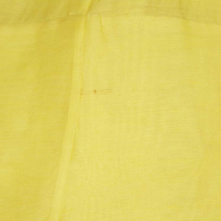 Pre Owned Zimmermann Yellow Linen Blend Botanica Bralette Gown S
