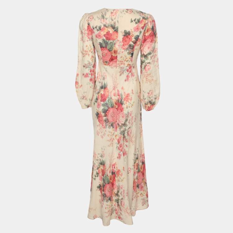 مملوكة مسبقًا Zimmermann Multicolor Printed Linen Laelia Dress M