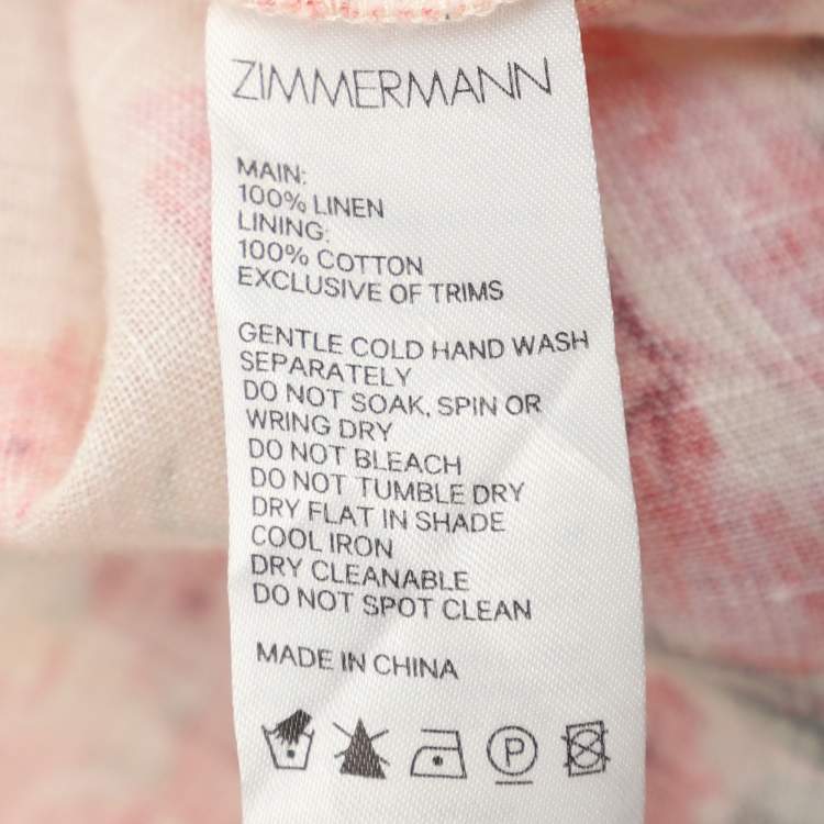 مملوكة مسبقًا Zimmermann Multicolor Printed Linen Laelia Dress M
