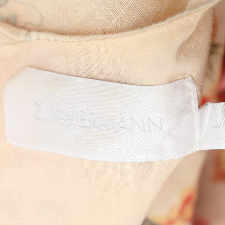 مملوكة مسبقًا Zimmermann Multicolor Printed Linen Laelia Dress M