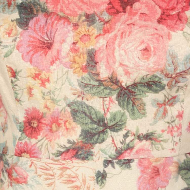 مملوكة مسبقًا Zimmermann Multicolor Printed Linen Laelia Dress M