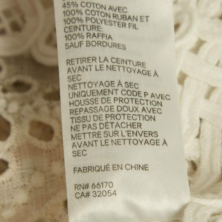Pre Owned Zimmermann Beige Floral Broderie Anglaise Linen Mini Dress M