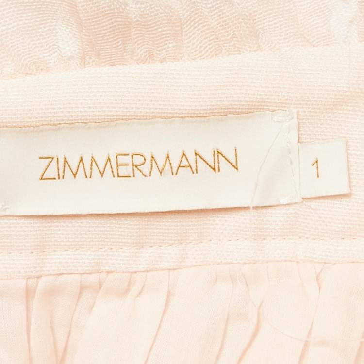 مملوكة مسبقًا Zimmermann Pink Printed Linen & Silk Mini Skirt S