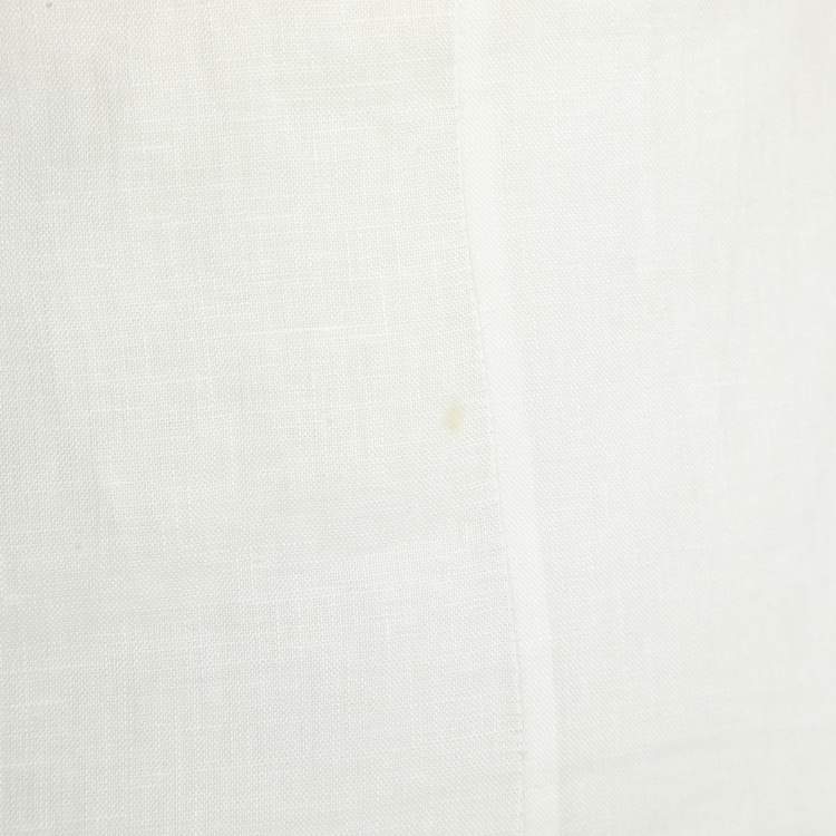 Pre Owned Zimmermann White Floral Print Linen Maxi Dress XS
