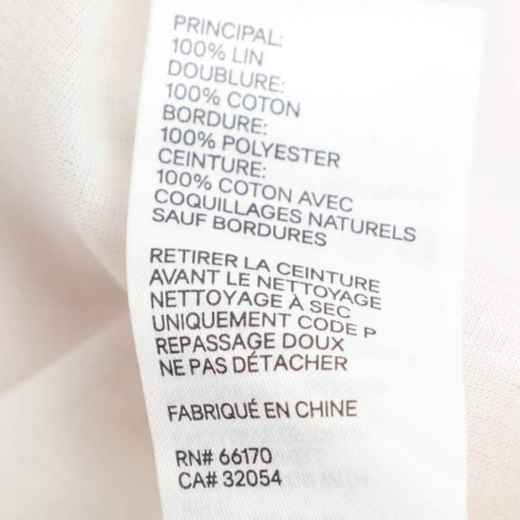 Pre Owned Zimmermann White Floral Print Linen Maxi Dress XS