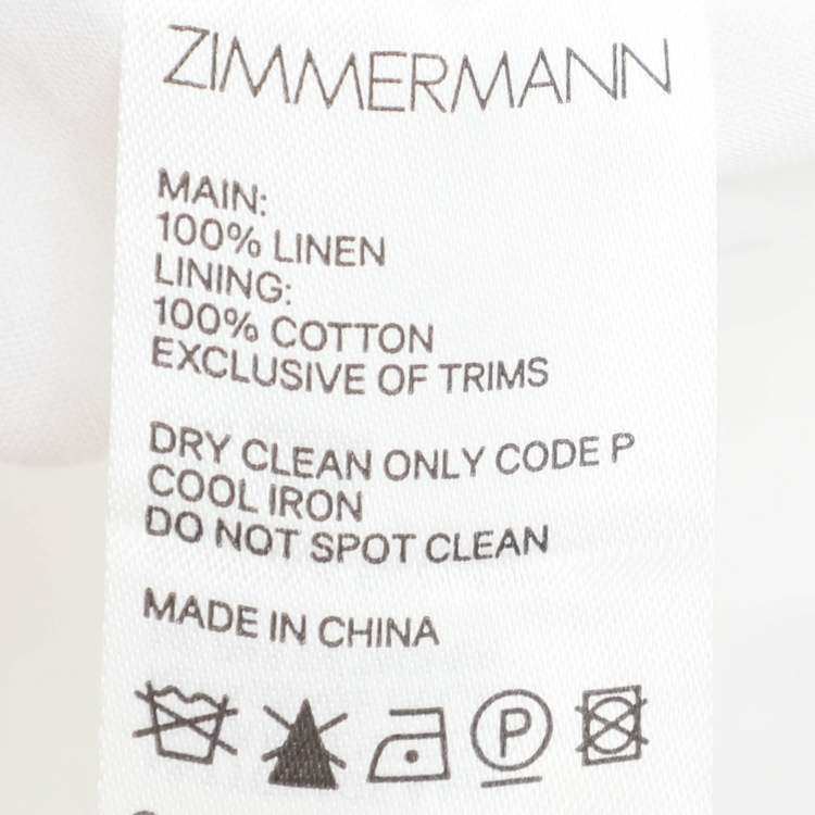 Pre Owned Zimmermann White Linen Maxi Dress M