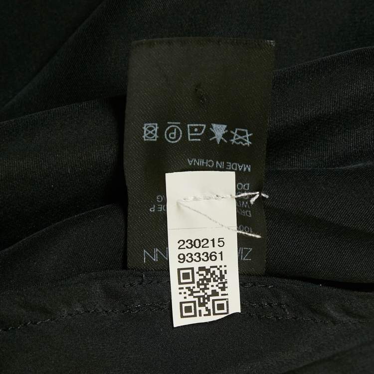 Pre Owned Zimmermann Black Silk Mini Wrap Dress S