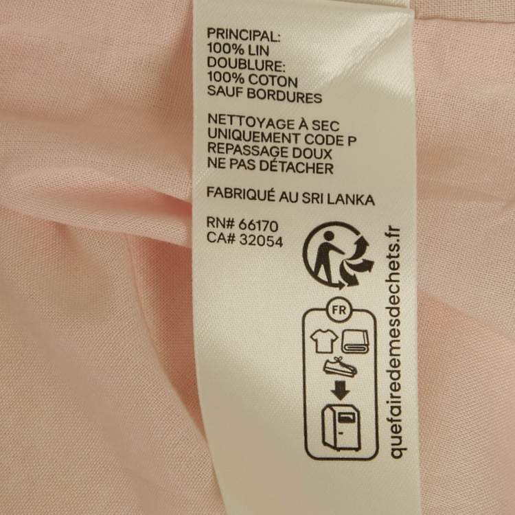 Pre Owned Zimmermann Pink/Yellow Printed Linen Ruffled Cut-Out Mini Dress M