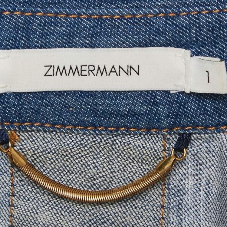 Pre Owned Zimmermann Blue Chambray Long Dress M