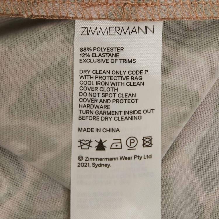 Pre Owned Zimmermann Brown Animal Printed Silk Belted Tempa Midi Dress S
