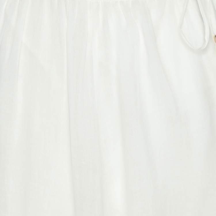 Pre Owned Zimmermann White Ramie Floral Lace Maxi Skirt XS