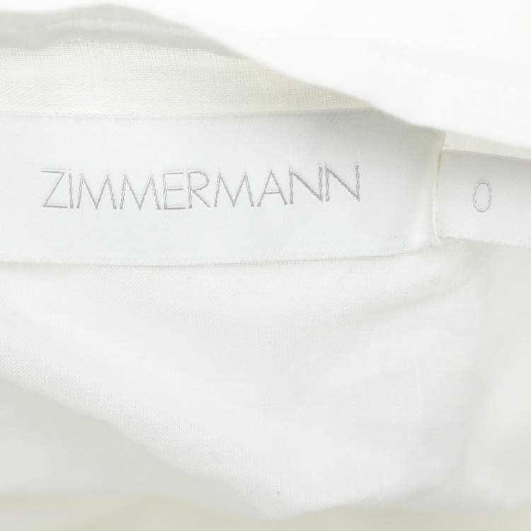 Pre Owned Zimmermann White Ramie Floral Lace Maxi Skirt XS