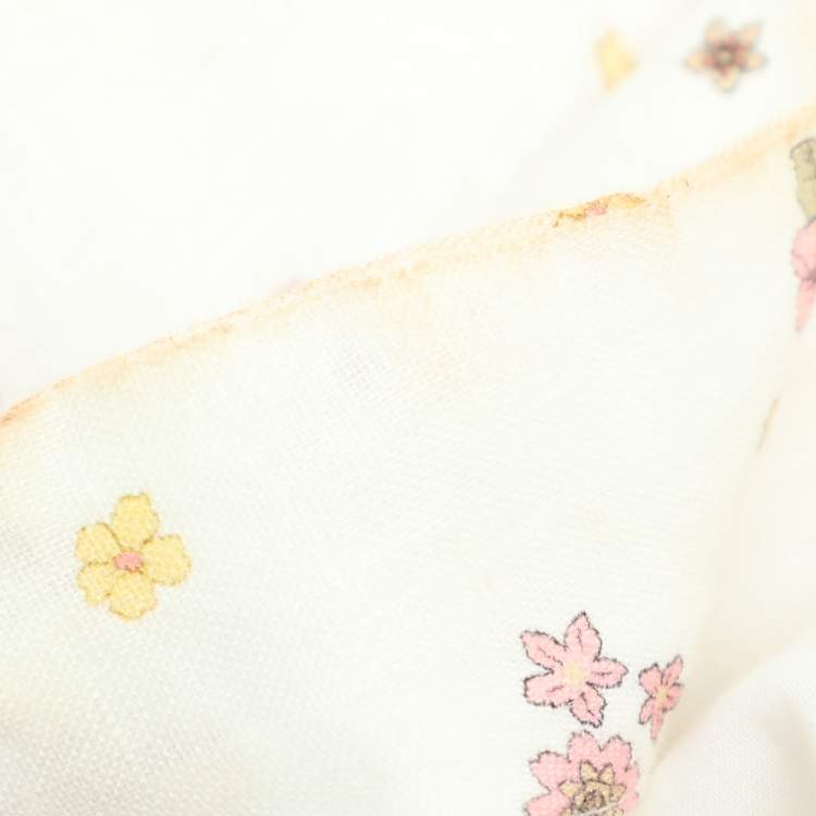 Pre Owned Zimmermann White Floral Printed Linen Carnaby Long Dress S