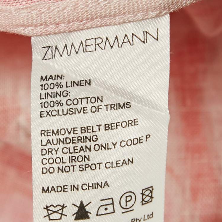 Pre Owned Zimmermann Pink Floral Print Strapless Maxi Dress S
