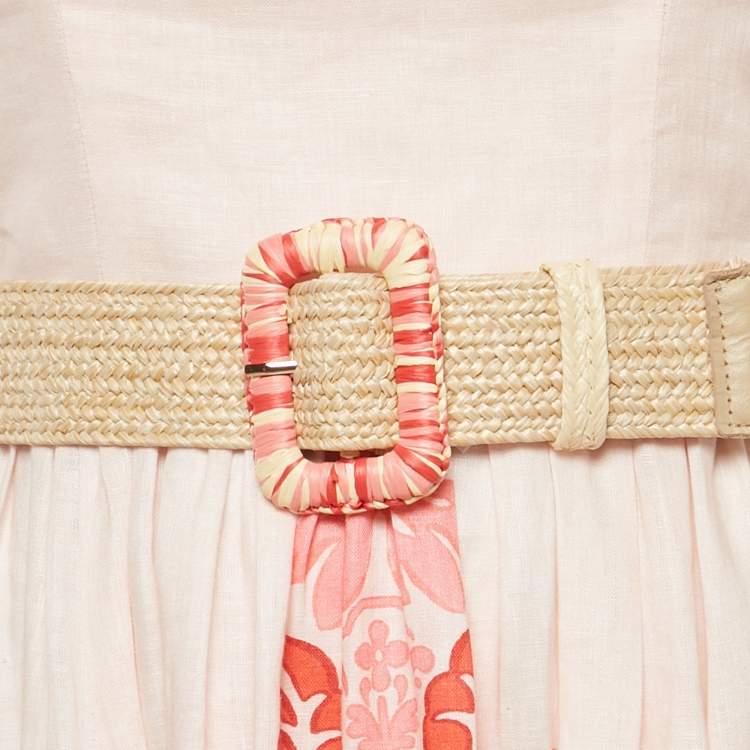 Pre Owned Zimmermann Pink Floral Print Strapless Maxi Dress S