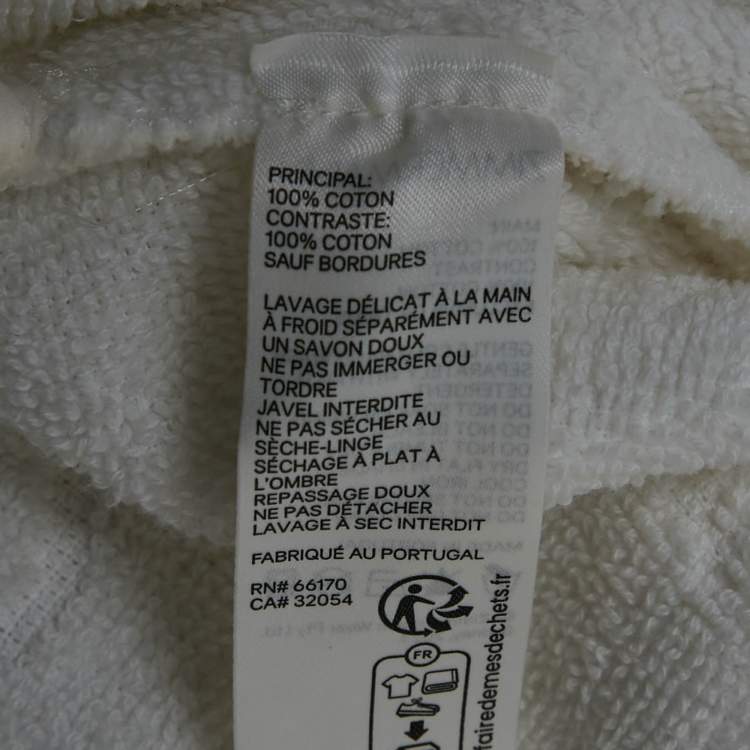 Pre Owned Zimmermann White Palm Tree Terry Cotton Fringed Kaftan Dress M