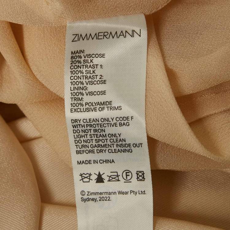 مملوكة مسبقًا Zimmermann Cream Velvet Maxi Dress S