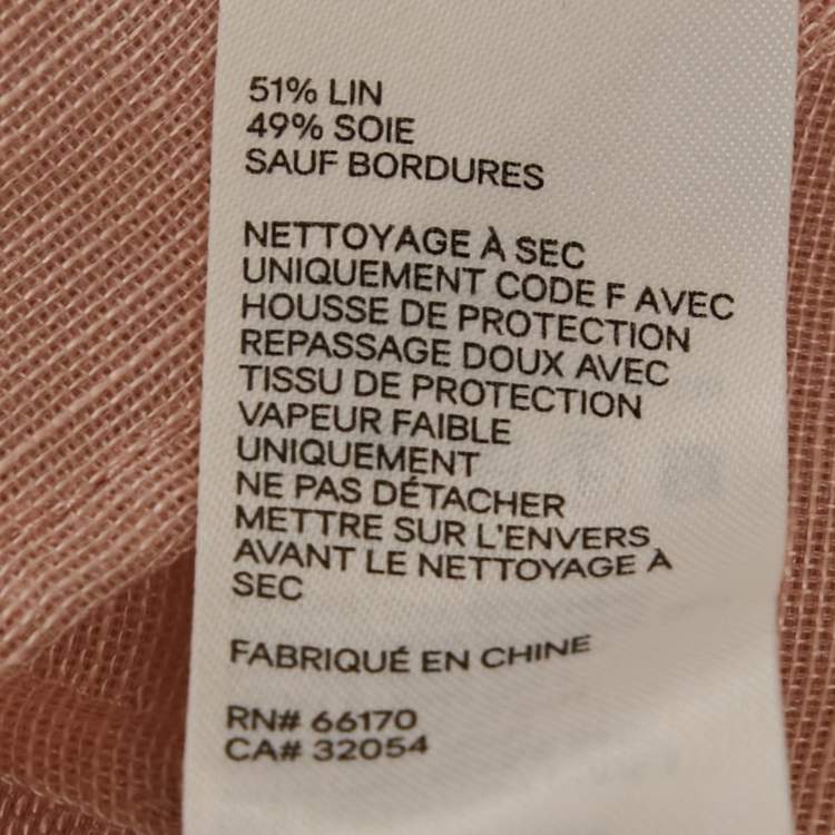 Pre Owned Zimmermann Pink Linen Blend Bow Detail Blouse M