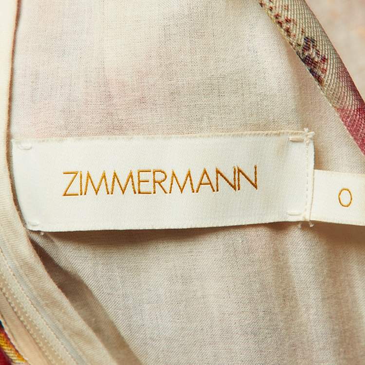 مملوكة مسبقًا Zimmermann Cream Linen & Silk Wonderland Halter Midi Dress S