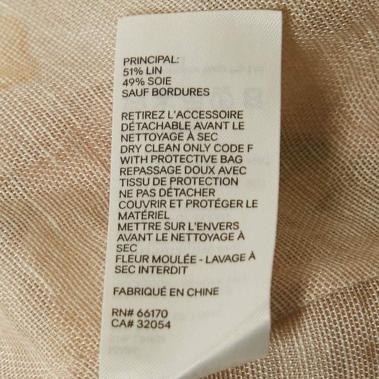 Pre Owned Zimmermann Cream Printed Linen & Silk Top S