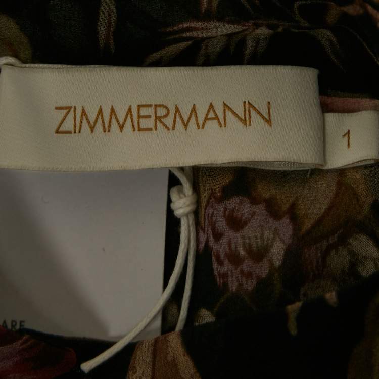 مملوكة مسبقًا Zimmermann Blue Floral Print Silk Lucky Tiered Frill Mini Dress M