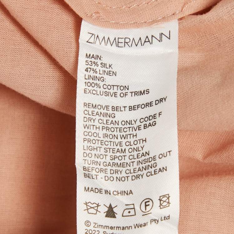 Pre Owned Zimmermann Pink Floral Print Silk Blend Mini Dress M 
