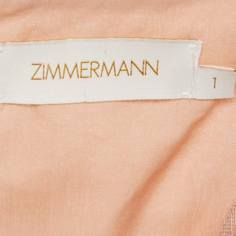 Pre Owned Zimmermann Pink Floral Print Silk Blend Mini Dress M 