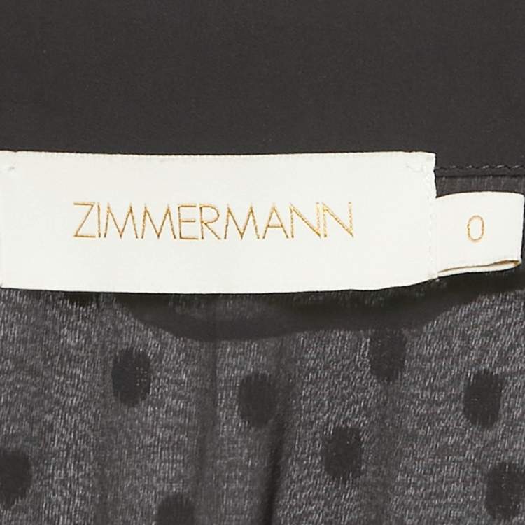 Pre Owned Zimmermann Black Fil Coupe Silk Wrap Midi Dress S