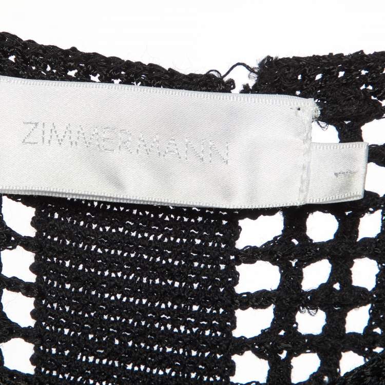 Pre Owned Zimmermann Black Patterned Knit Maxi Dress M