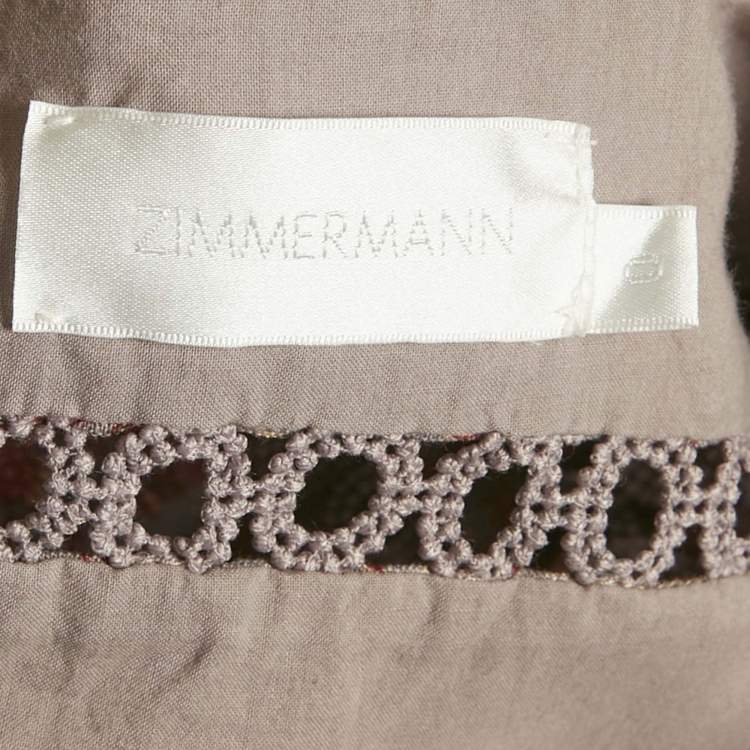 Pre Owned Zimmermann Mauve Floral Print Linen Juniper Mini Dress S