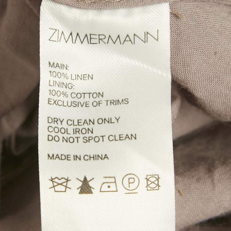 Pre Owned Zimmermann Mauve Floral Print Linen Juniper Mini Dress S