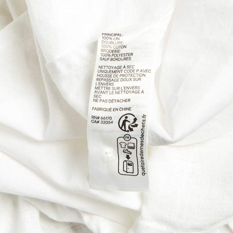 Pre Owned Zimmermann White Linen August Plunge Mini Dress M