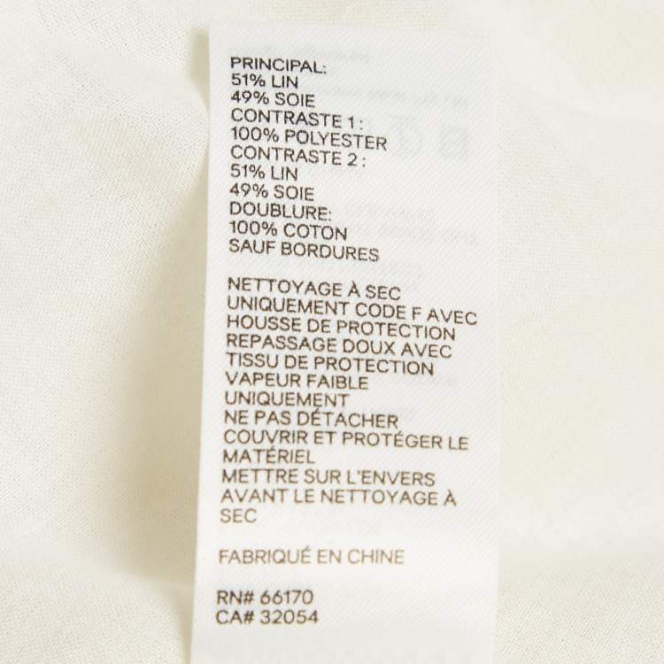 Pre Owned Zimmermann Off -White Printed Linen Blend High Tide Mini Dress XS 