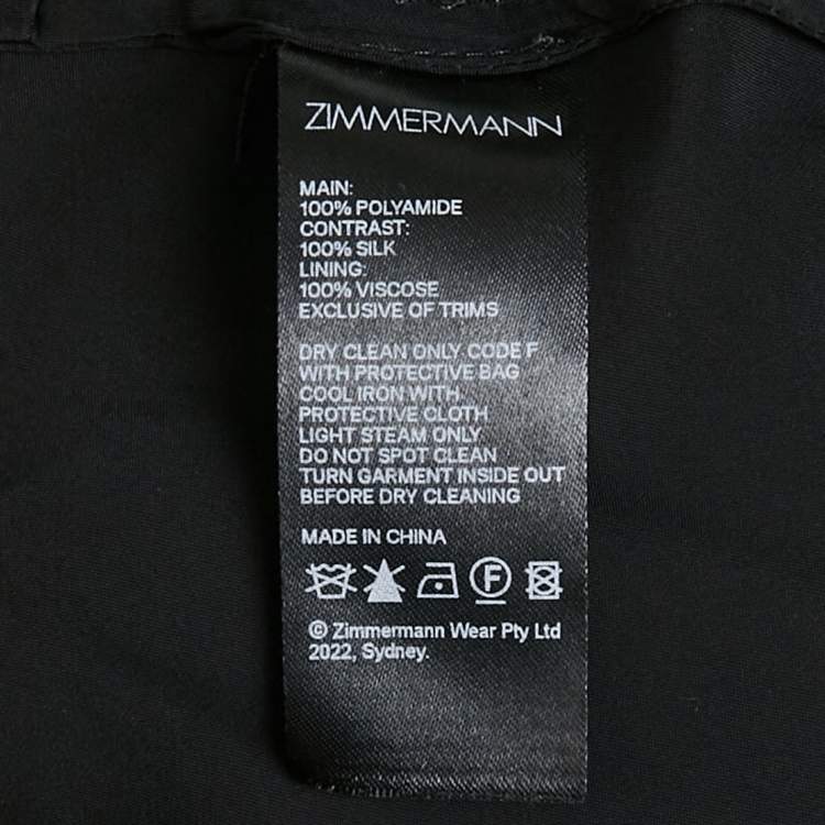 مملوكة مسبقًا Zimmermann Black Tulle Ruched Mini Dress XS