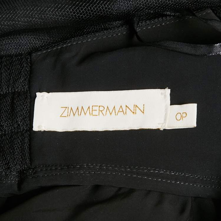 مملوكة مسبقًا Zimmermann Black Tulle Ruched Mini Dress XS