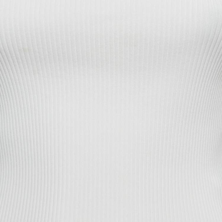 Pre Owned Zimmermann White Rib Knit Sleeveless Tie-Up Top XS