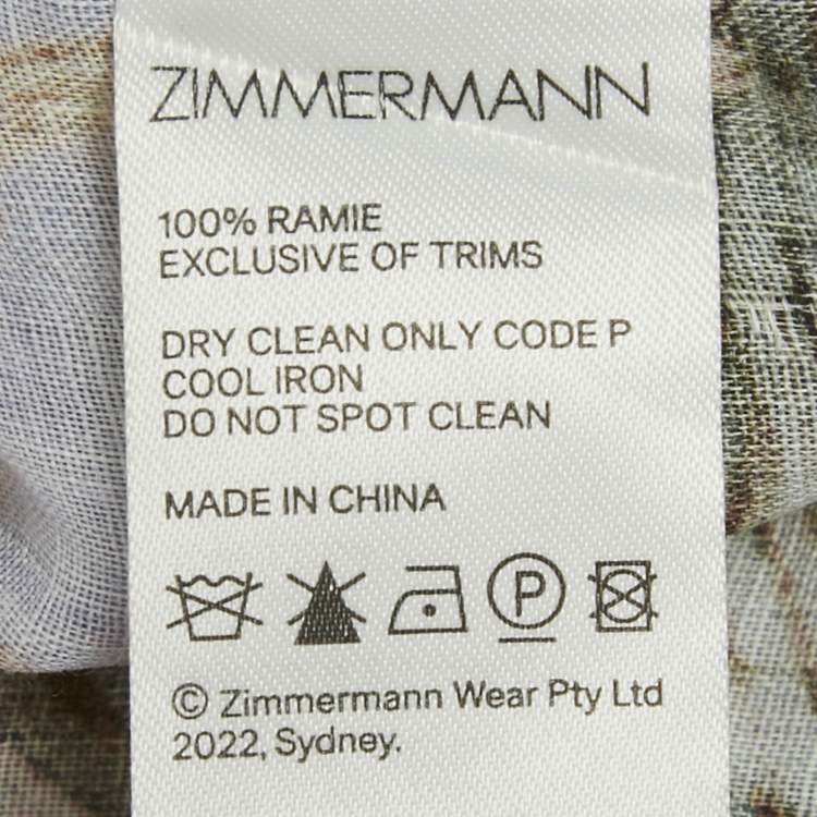 Pre Owned Zimmermann Multicolor Floral Print Ramie & Linen Shirt & Pants Set L