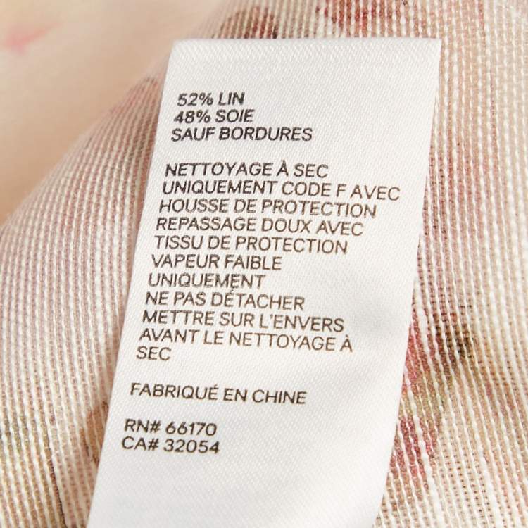 Pre Owned Zimmermann Cream/Multicolor Logo Print Linen and Silk Flared Mini Skirt M