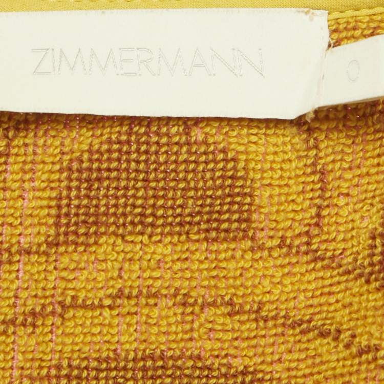 Pre Owned Zimmermann Yellow Floral Terry Cotton Romper S