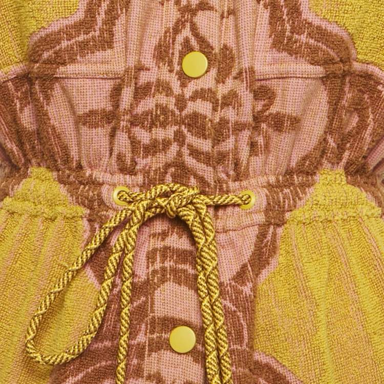 Pre Owned Zimmermann Yellow Floral Terry Cotton Romper S