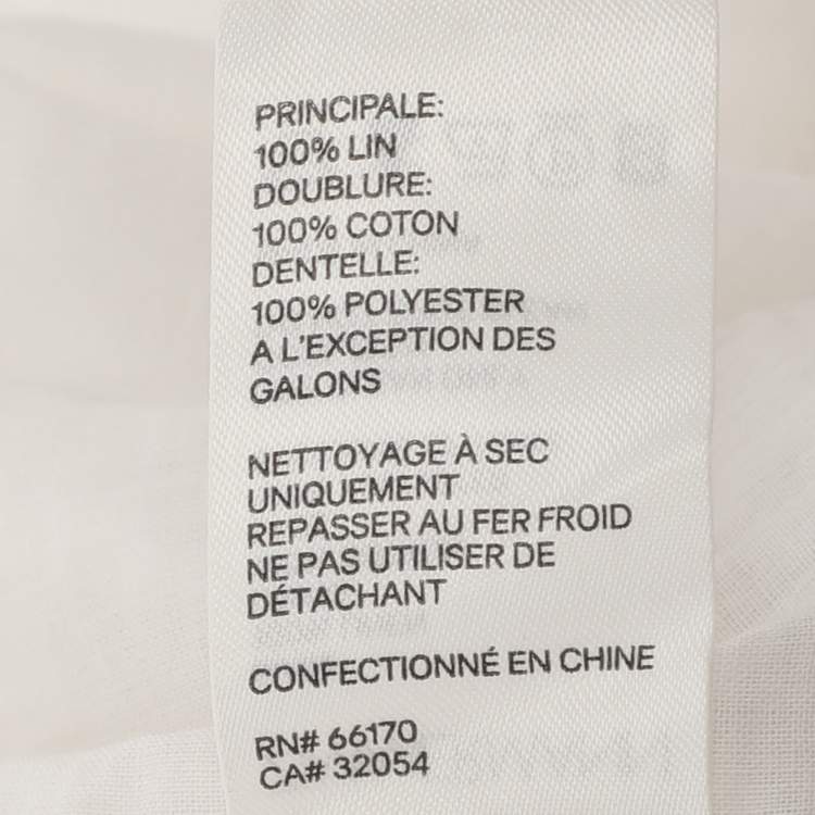 Pre Owned Zimmermann White Linen Lace Panel Tube Midi Dress S