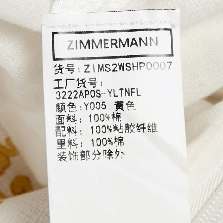 Pre Owned Zimmermann Yellow Printed Cotton Bralette & Shorts Set S