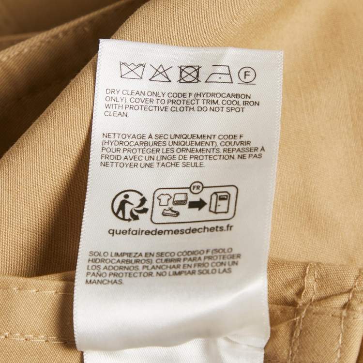 Pre Owned Zimmermann Khaki Gabardine Pleated Mini Skirt L