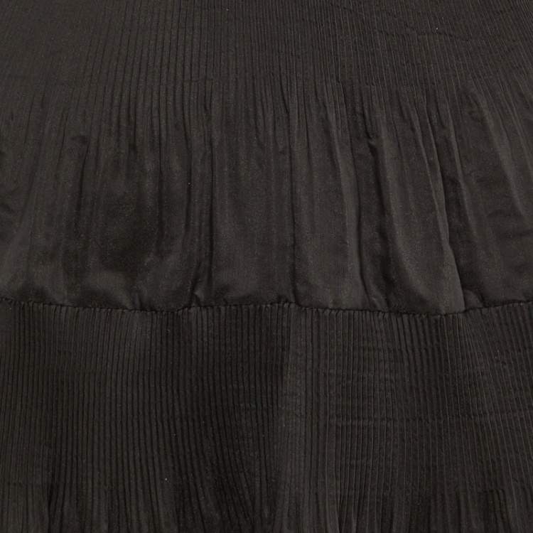 Pre Owned Zimmerman Black Plisse Mini Dress S