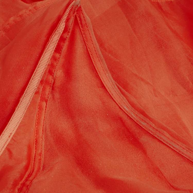 Pre Owned Zimmermann Red Silk Organza Natura High-Low Tiered Dress M