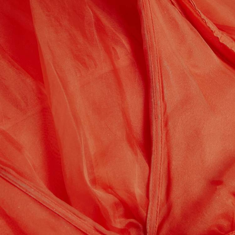 Pre Owned Zimmermann Red Silk Organza Natura High-Low Tiered Dress M