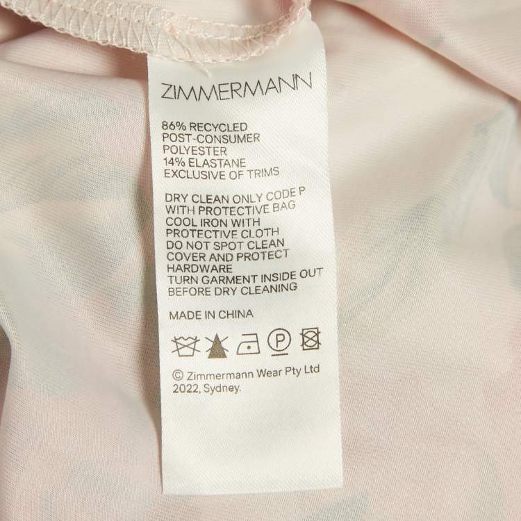 Pre Owned Zimmermann Red Floral Print Chiffon Midi Dress S