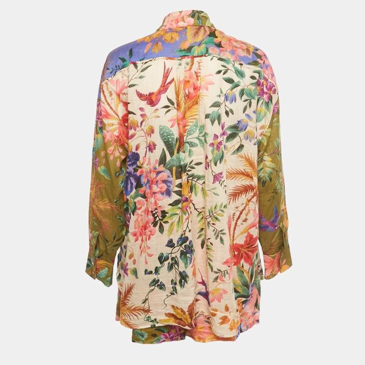 Pre Owned Zimmermann Multicolor Printed Cotton Tropicana Set M